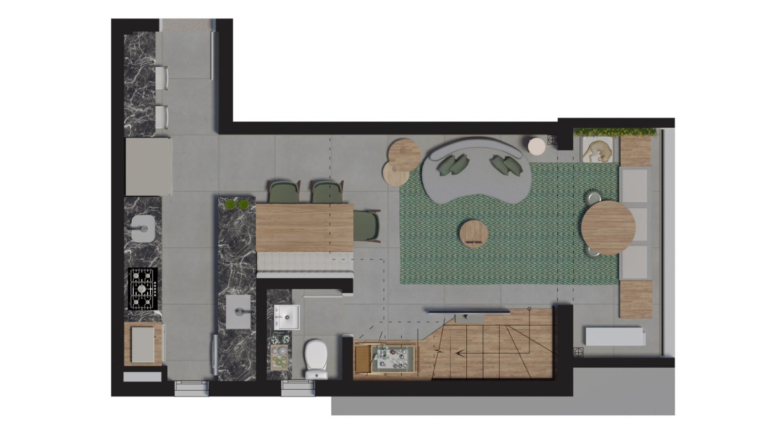 Mezanino Tipo B - 55m²