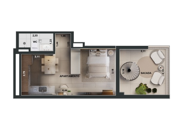 AP Cobertura 52m²