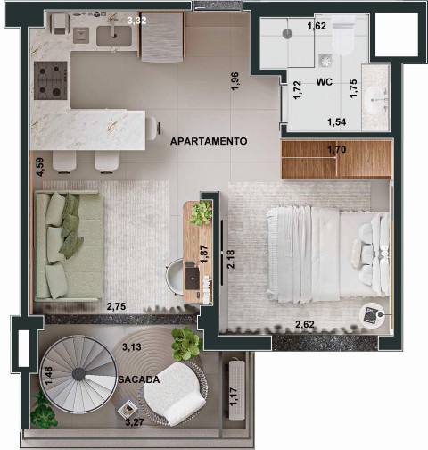 Cobertura Tipo A - 66m²