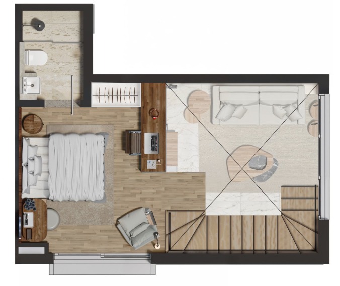 Studio duplex Mesanino